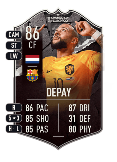 Memphis Depay World Cup Showdown 86 OVR