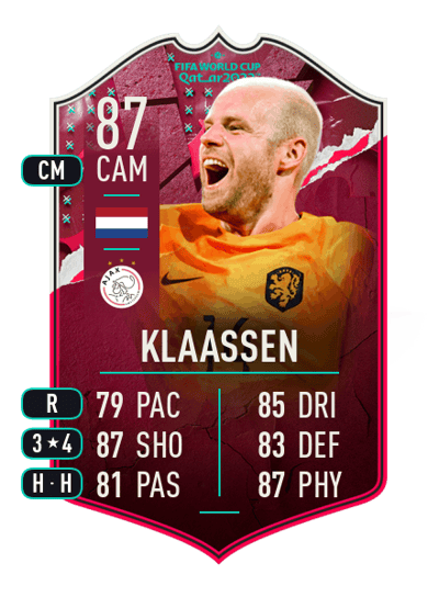 Davy Klaassen World Cup Showdown Plus 87 OVR