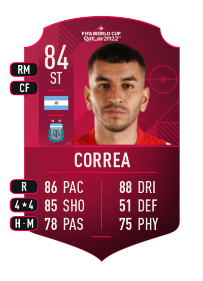 Ángel Correa World Cup Player 84 OVR