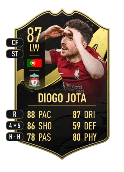 Diogo Jota Team of the Week 87 OVR