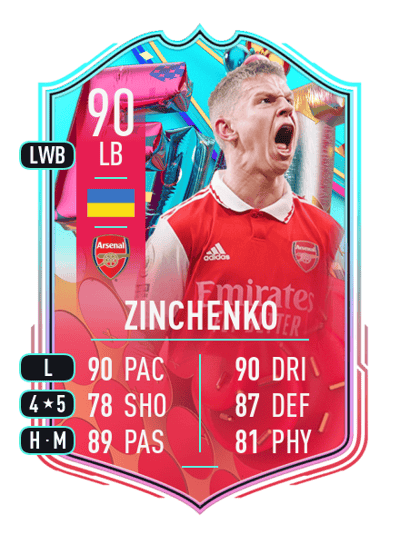 Oleksandr Zinchenko FUT Birthday 90 OVR
