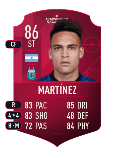 Lautaro Martínez World Cup Player 86 OVR
