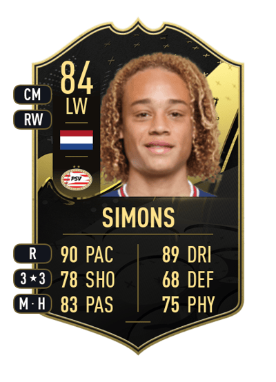 Xavi Simons Team of the Week 84 OVR