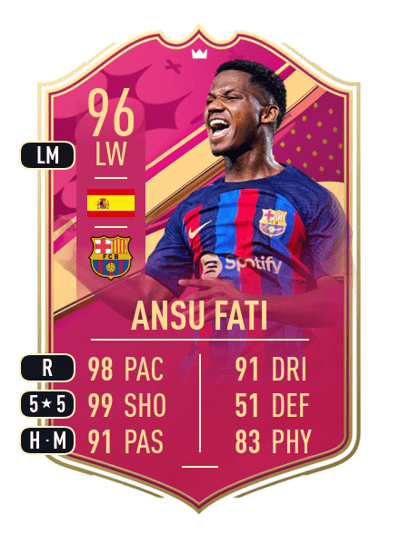 Ansu Fati Premium FUTTIES 96 OVR