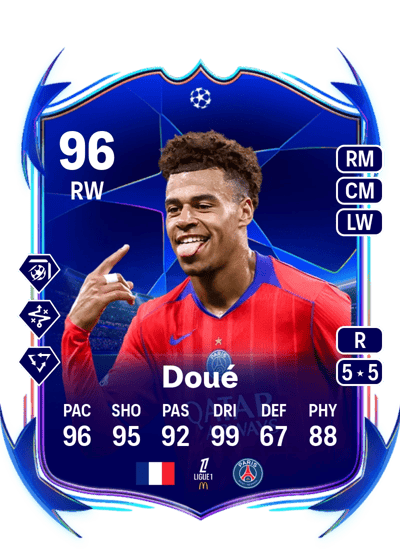 Désiré Doué UEFA Champions League Road to the Final 96 OVR
