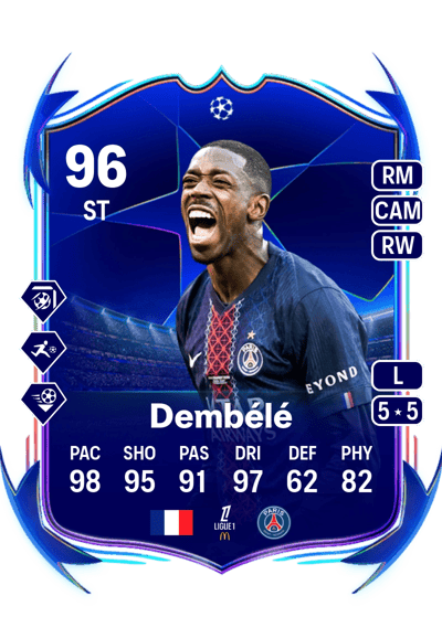 Ousmane Dembélé UEFA Champions League Road to the Final 96 OVR