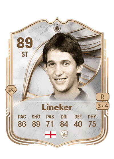 Gary Lineker Icon 89 OVR