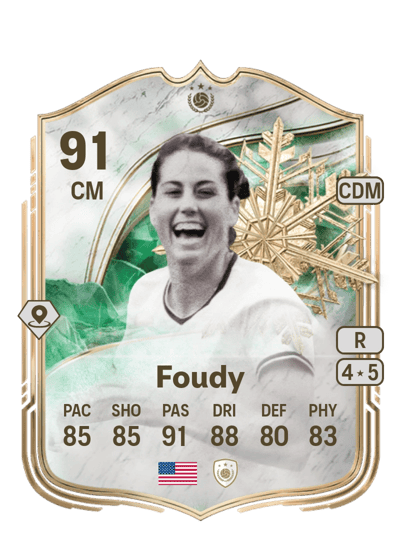 Julie Foudy Winter Wildcards Icon 91 OVR