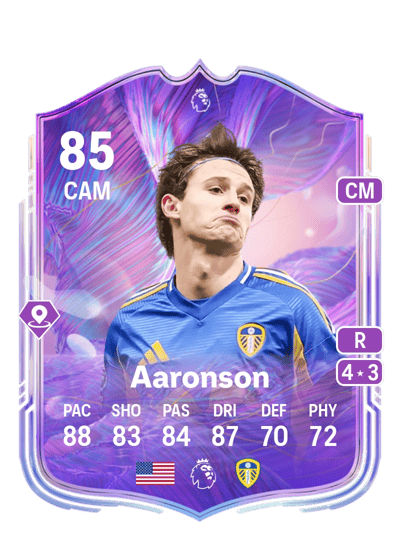 Brenden Aaronson Fantasy FC FPL Live 85 OVR