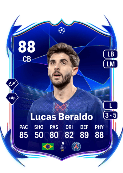 Lucas Beraldo UEFA Champions League Road to the Final 88 OVR