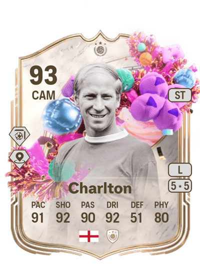 Bobby Charlton FUT Birthday Icon 93 OVR