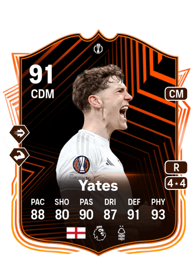 Ryan Yates UEL Road to the Final 91 OVR