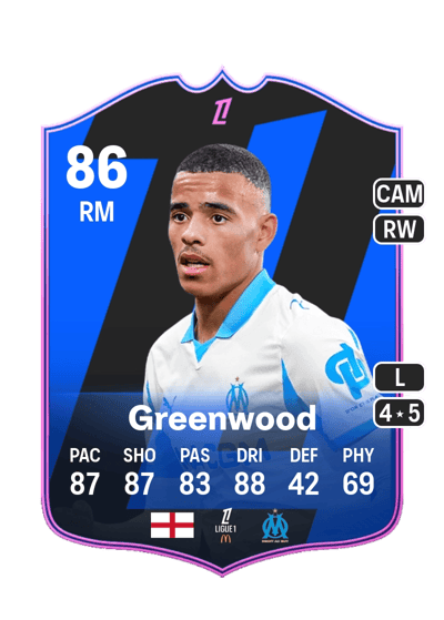 Mason Greenwood POTM Ligue 1 86 OVR