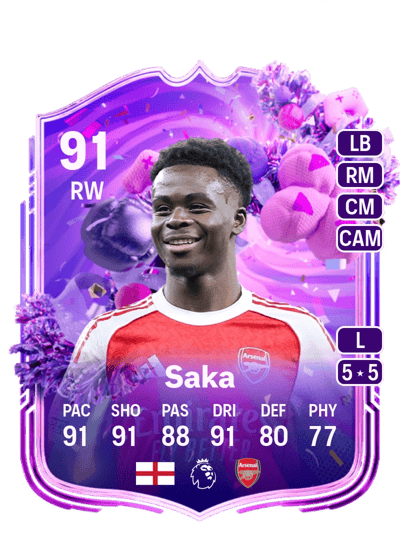 Bukayo Saka FUT Birthday 91 OVR