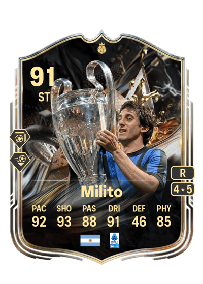 Diego Milito Trophy Titans Hero 91 OVR