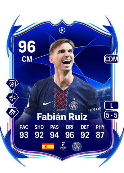 Fabián Ruiz UEFA Champions League Road to the Final 96 OVR