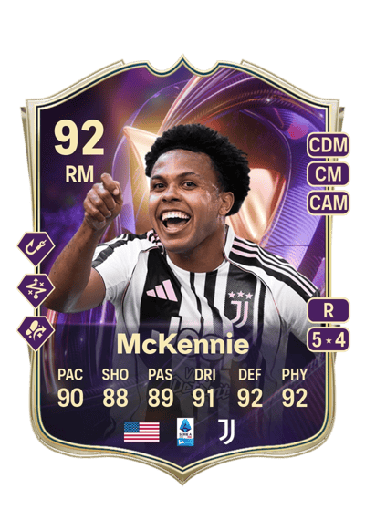 Weston McKennie TOTS Breakthrough 92 OVR