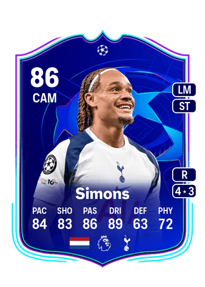 Xavi Simons UCL Road to the Knockouts 86 OVR