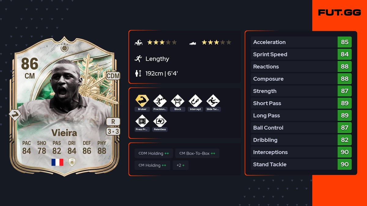Patrick Vieira Winter Wildcards ICON 86 OVR CM - EA FC 26 - FUT.GG