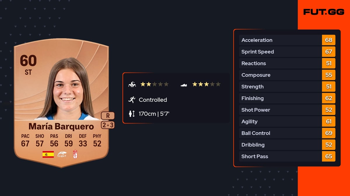 María Barquero EA FC 26 Ratings, Prices & Cards - FUT.GG