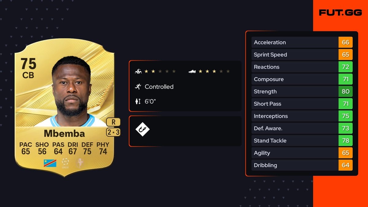 Chancel Mbemba FC 27 Rating - 75 OVR - FUT.GG