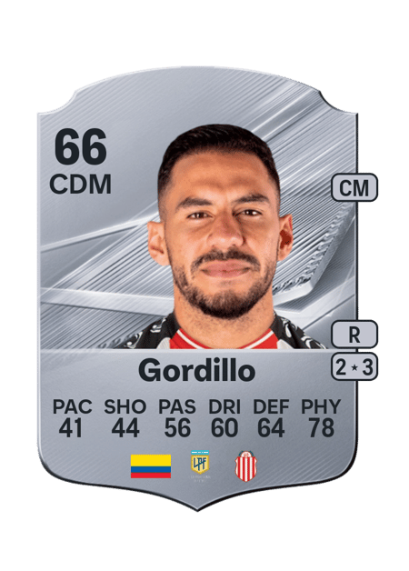 Carte de Yeison Gordillo