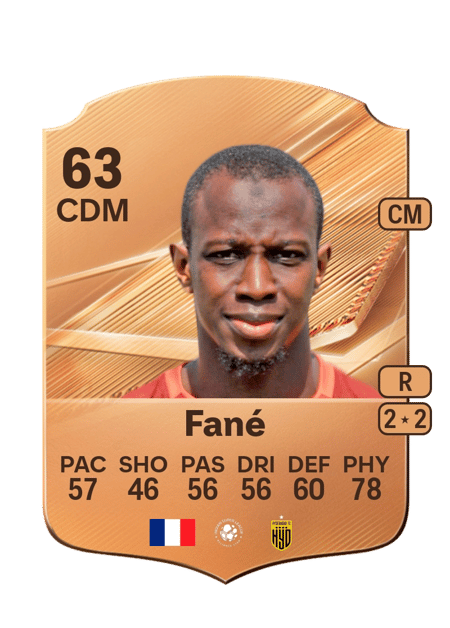 Carte de Ousmane Fané
