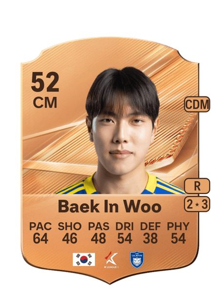 Carte de Baek In Woo